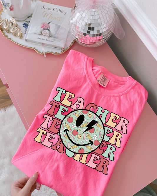 Teacher Smiley DTF Graphics
