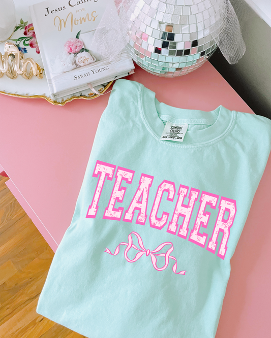 Teacher Bow DTF Graphics