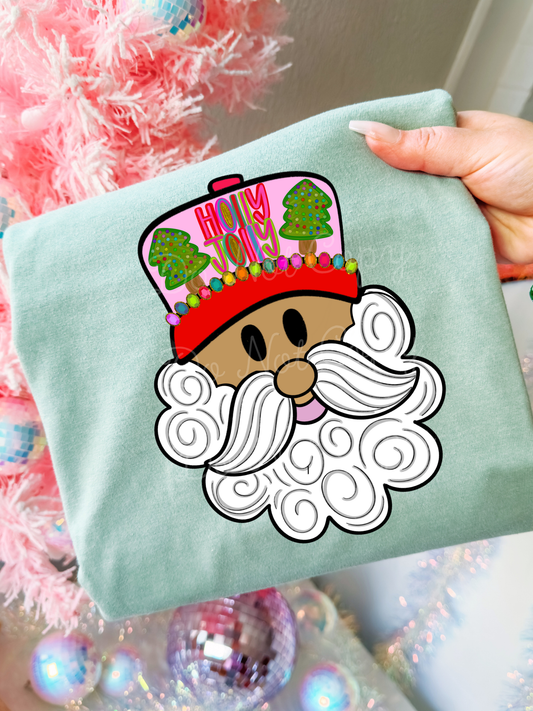 Holly Jolly Santa DTF Graphics