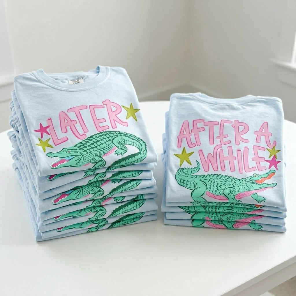 Later Gator, After While Crocodile (front & back) DTF Graphics