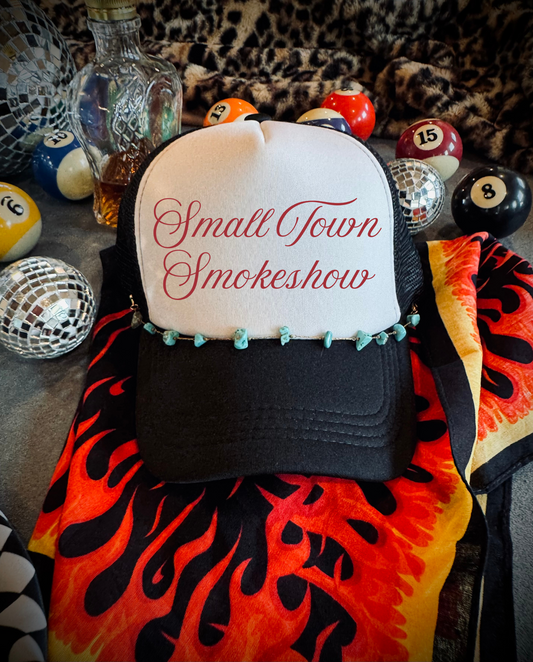 Small Town Smokeshow DTF Black + White Hat (TAT 15 BIZ DAYS)