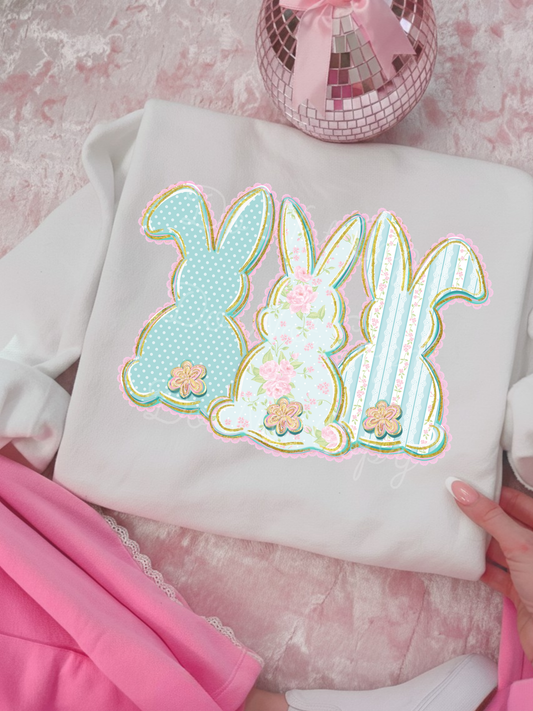 Easter Bunny Trio DTF Graphics