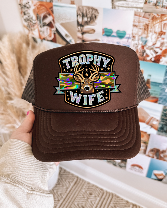 Trophy Wife DTF Brown Hat (TAT 15 BIZ DAYS)