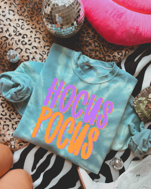 Hocus Pocus Teal Gildan Tie Dye DTF Graphics