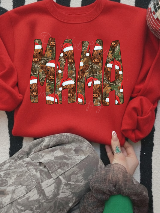 Highland Cow Mama DTF Graphics