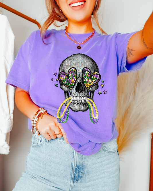 Mardi Gras Skeleton DTF Graphics