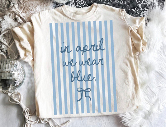 In April We Wear Blue DTF Graphics