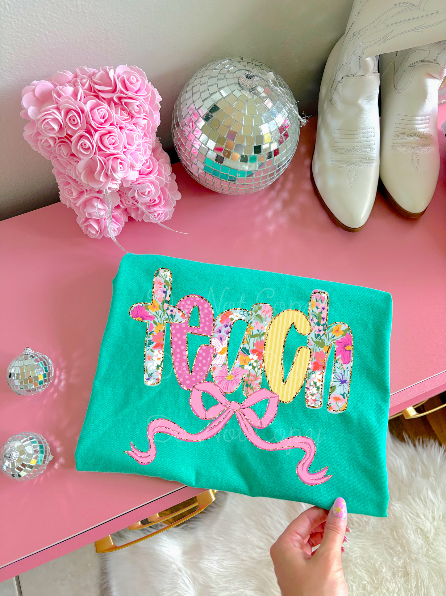 Floral Teach DTF Graphics