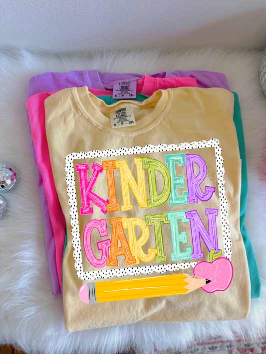 Kindergarten Spotted Boarder & Pencil DTF Graphics