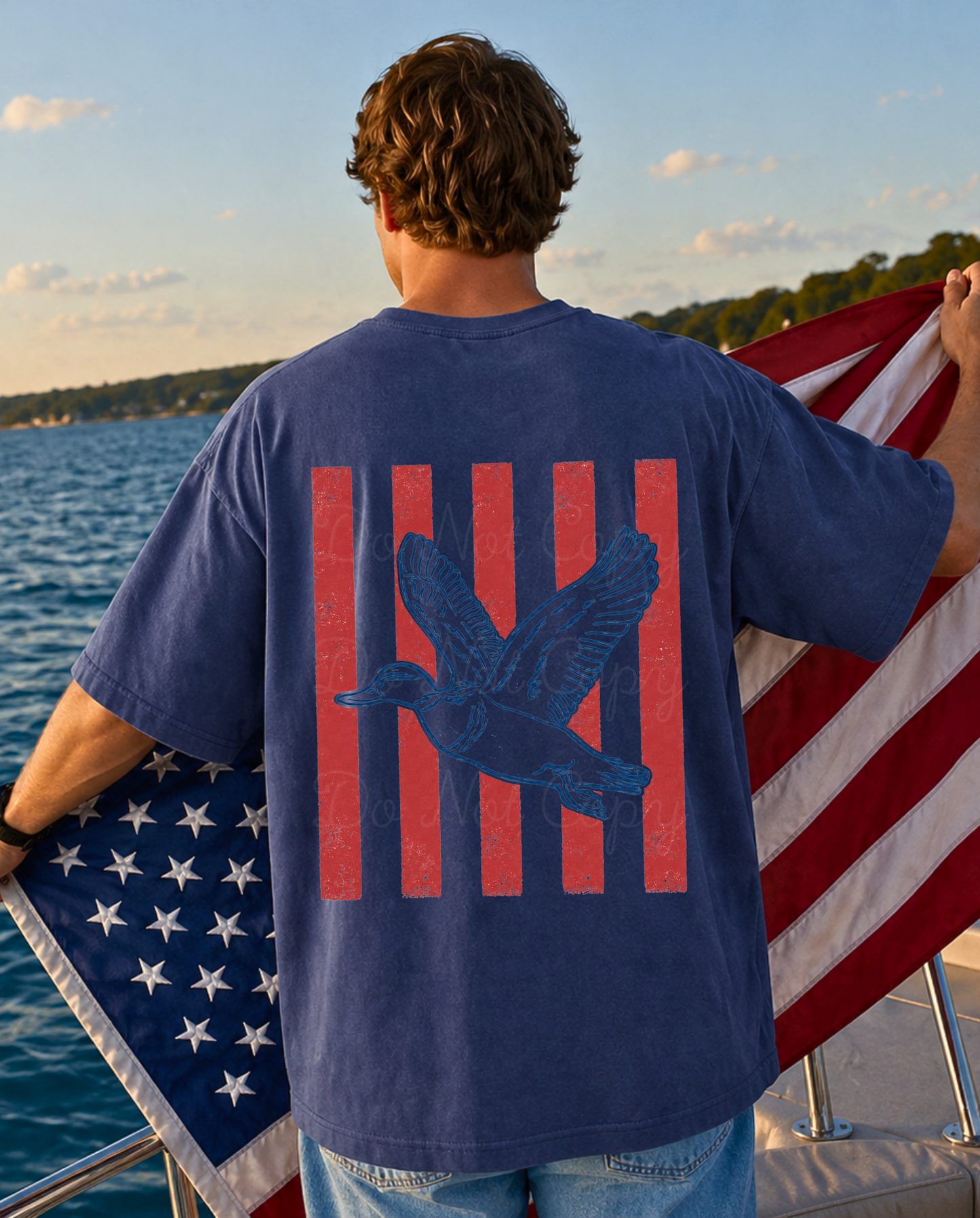 Patriotic Duck Stripes DTF Graphics (On Back)