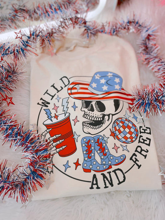 Wild & Free Patriotic DTF Graphics