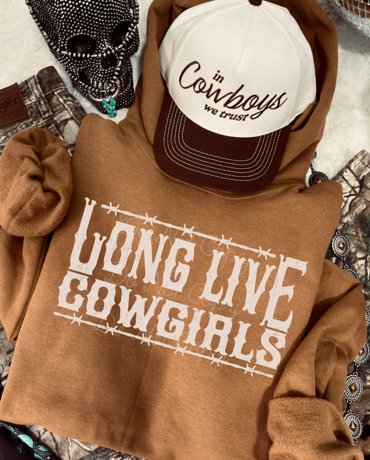 Long Live Cowgirls Hoodie DTF Graphics