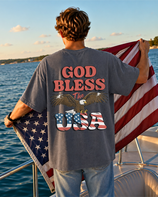 God Bless The USA DTF Graphics (On Back)