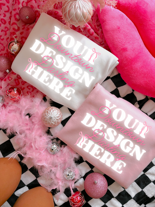 White & Light Pink Gildan Mock-Up