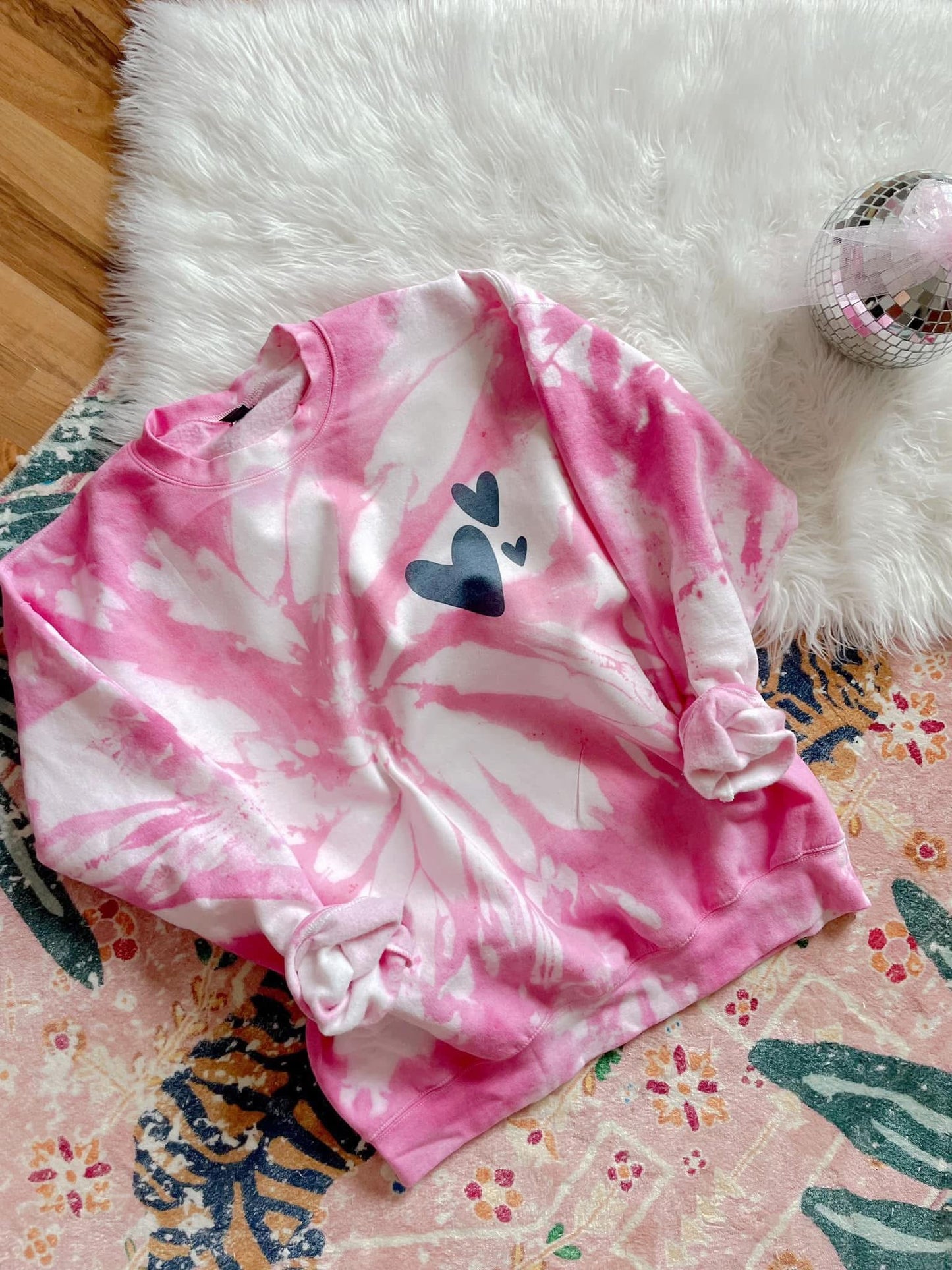 My Heart Is The Size Of My Ass Pink Gildan Tie Dye (front & back) DTF Graphics