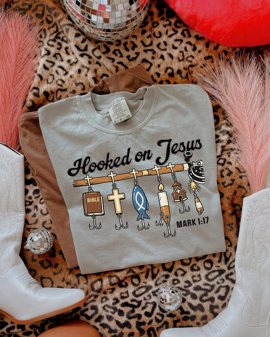 Hooked On Jesus DTF Graphics
