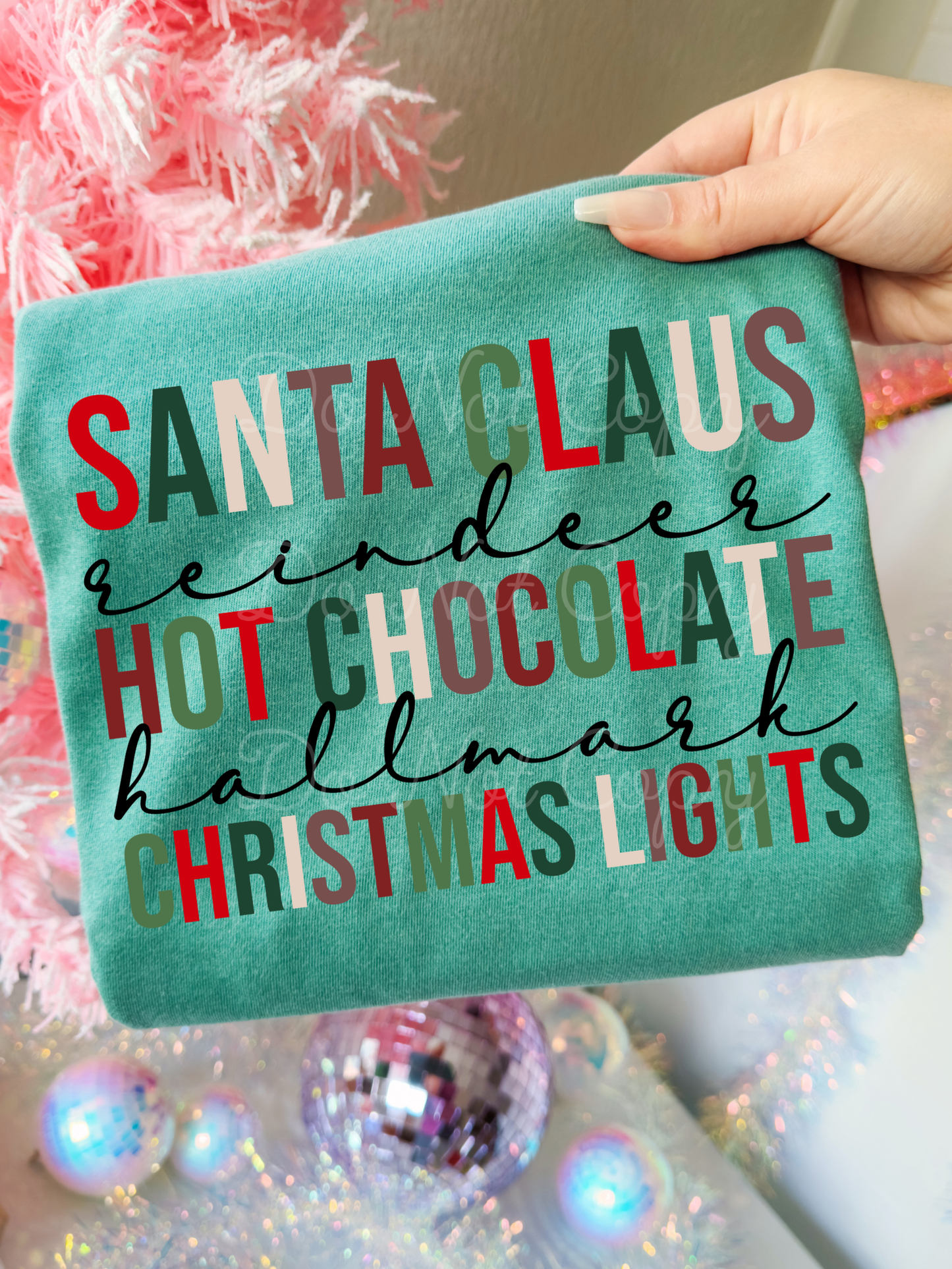 Santa Claus Reindeer Hot Chocolate DTF Graphics