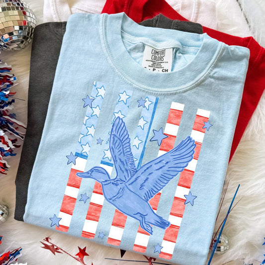 Patriotic Duck Stripes DTF Graphics