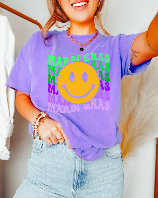 Mardi Gras Smiley DTF Graphics