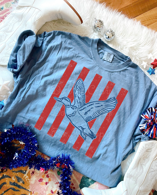 Patriotic Duck Stripes DTF Graphics