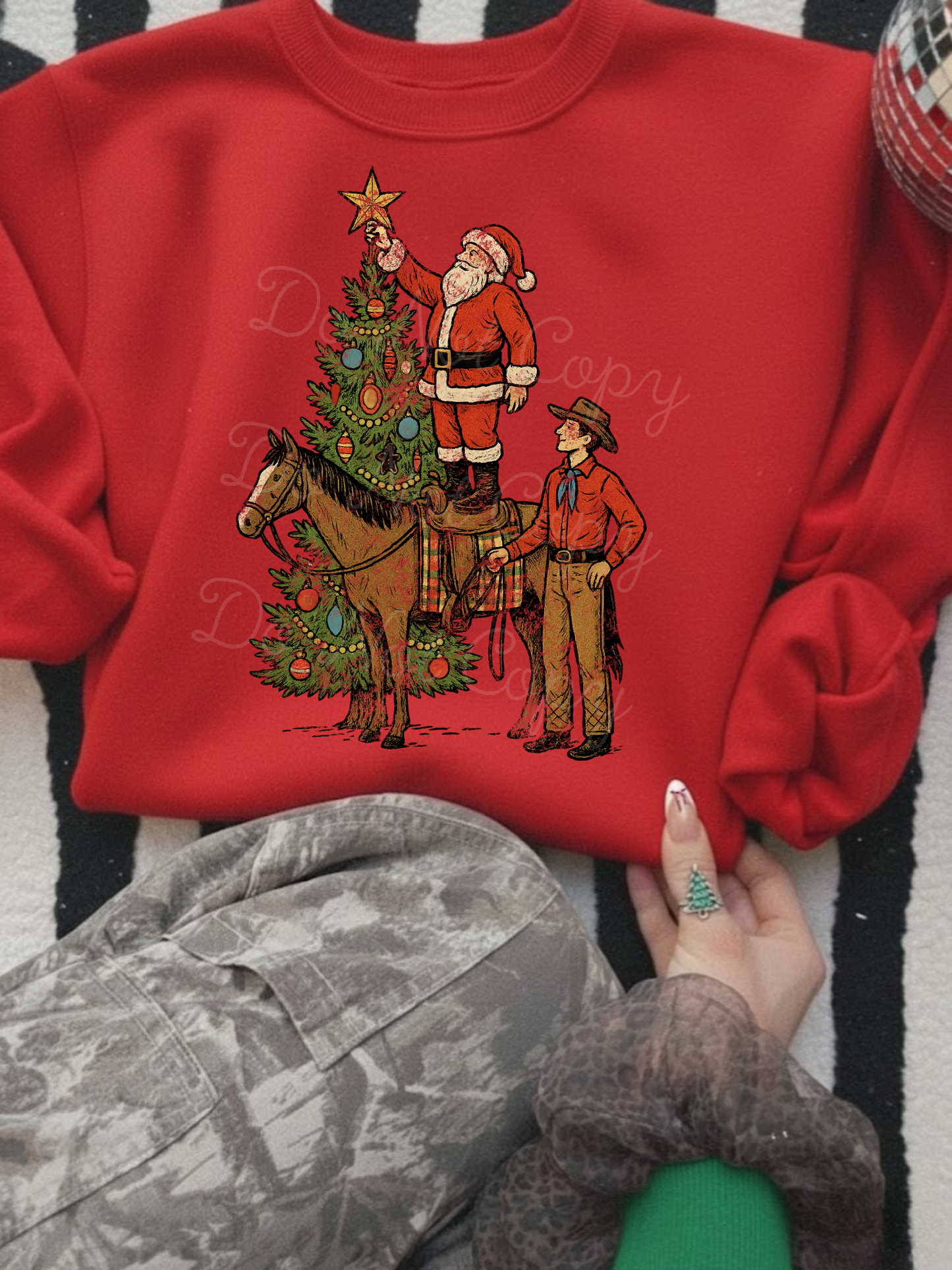 Cowboy Santa & Horse DTF Graphics