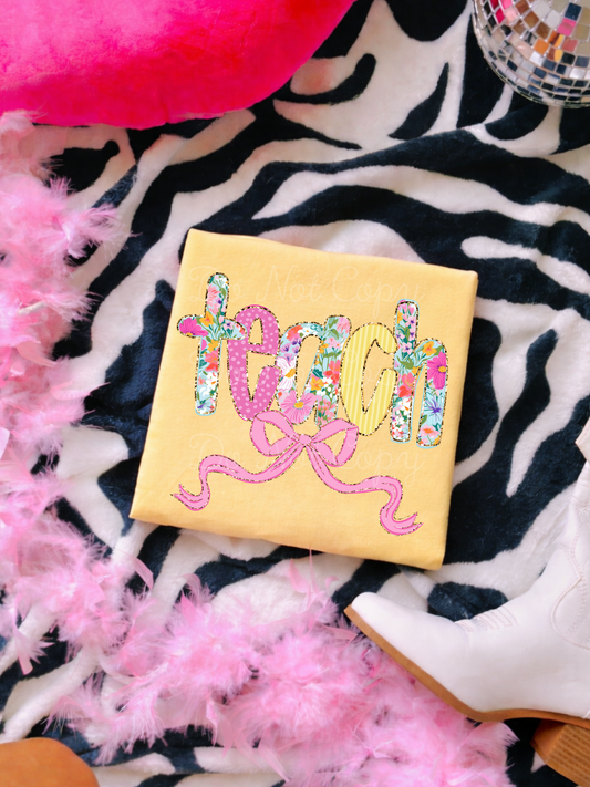 Floral Teach DTF Graphics