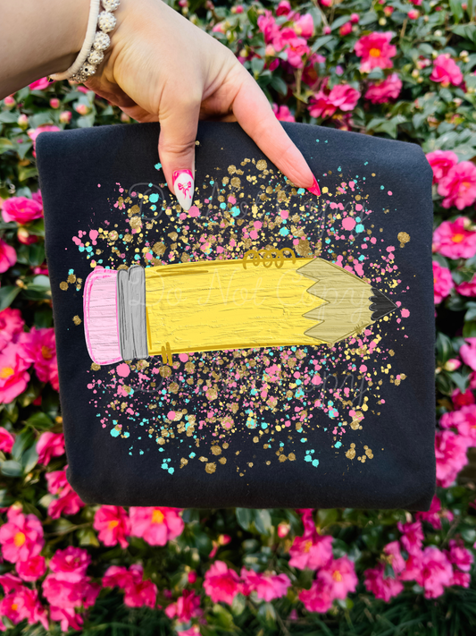 Pencil Splatter DTF Graphics