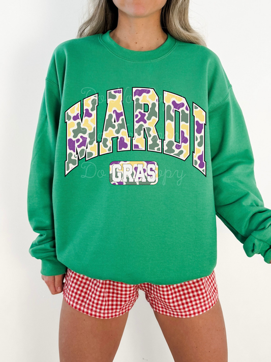 Camo Mardi Gras DTF Graphics