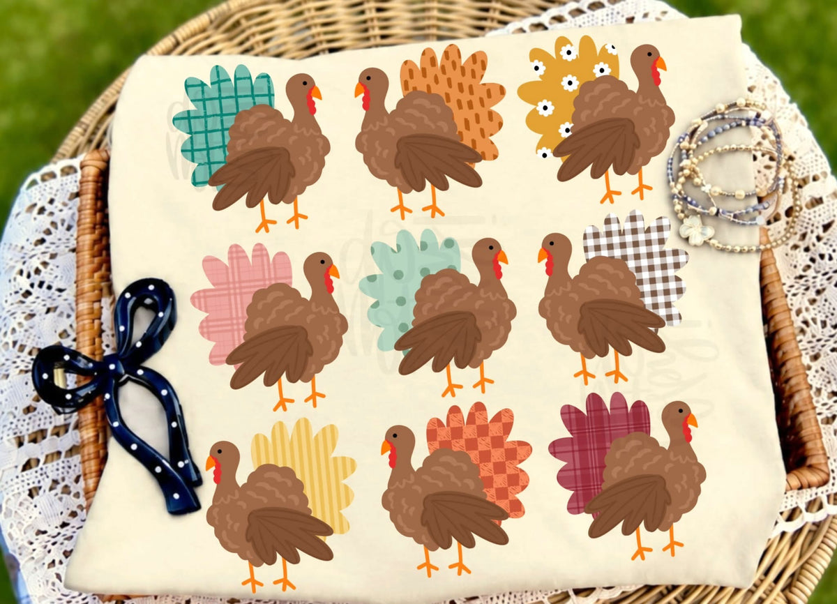 Multi Turkey DTF Graphics