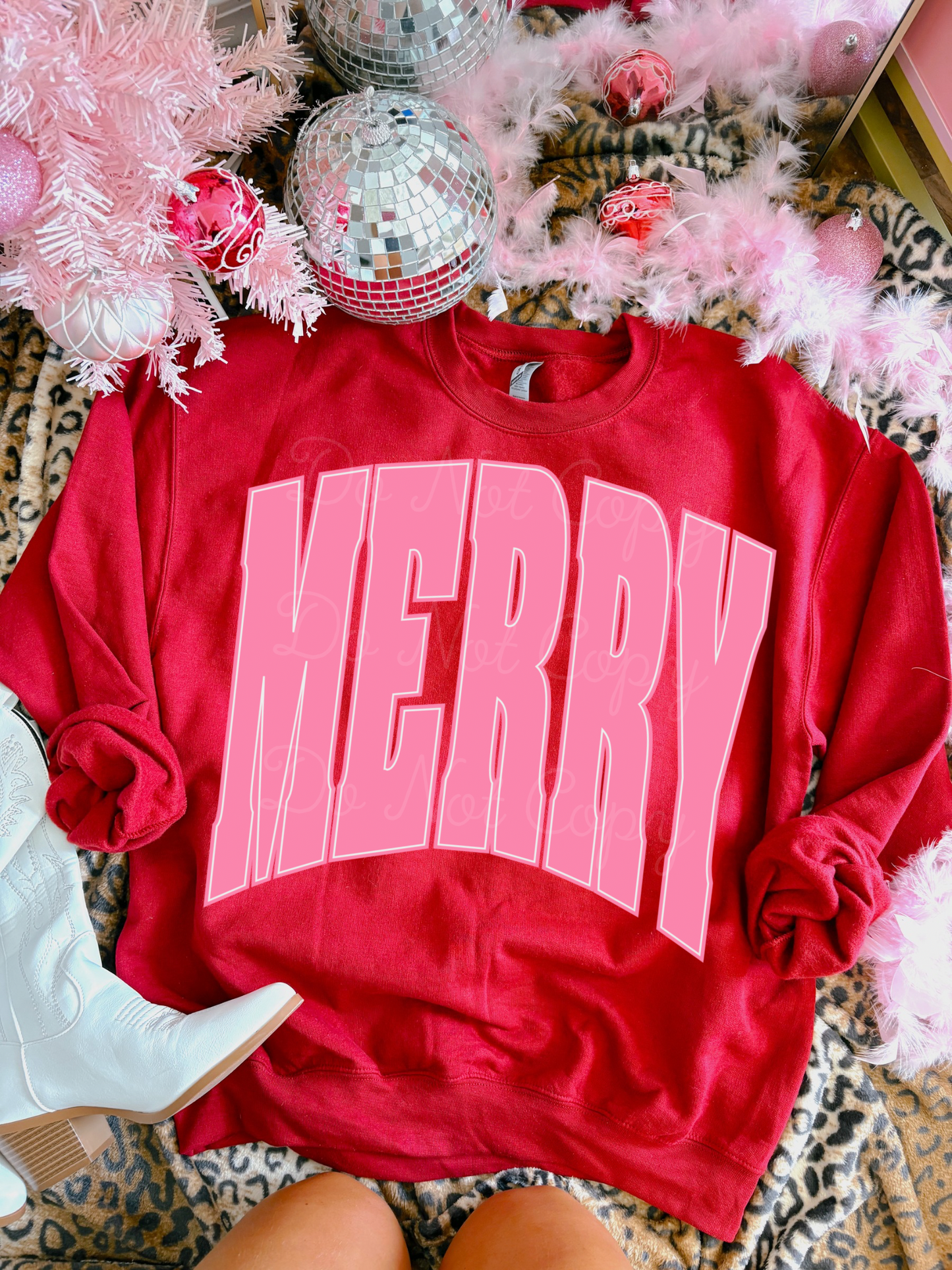 Oversized Print Merry DTF Graphics