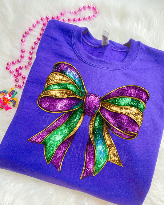 Mardi Gras Bow DTF Graphics