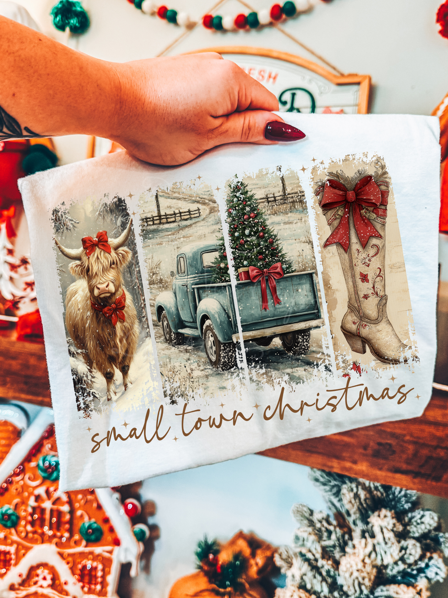 Small Town Christmas DTF Graphics