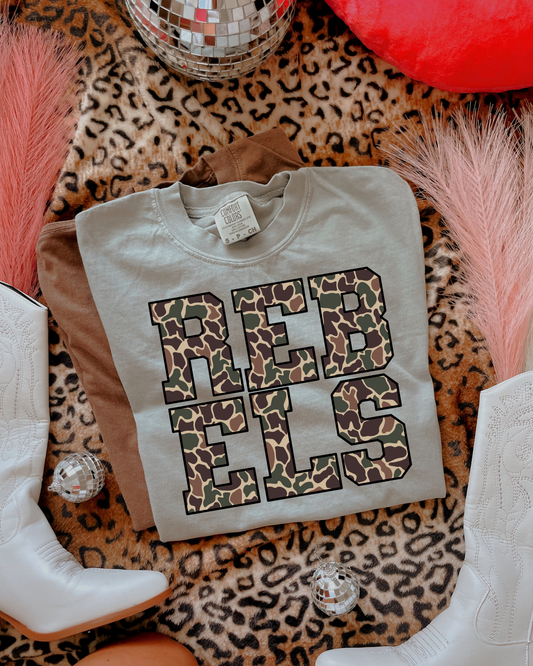Rebels Camo Mascot DTF Graphics
