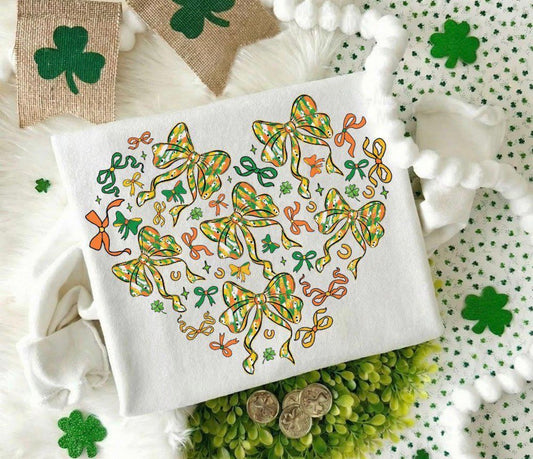 St. Patrick's Day Bow Hearts DTF Graphics