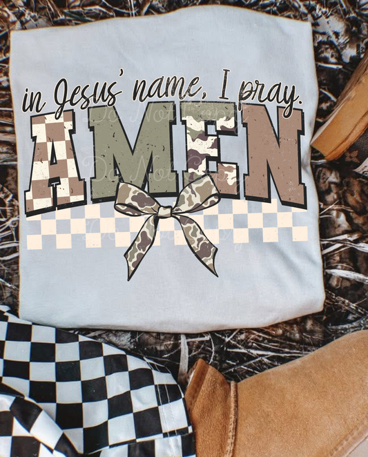 In Jesus Name I Pray Amen DTF Graphics