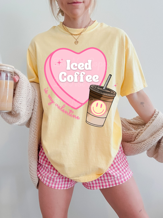 Iced Coffee Is My Valentine DTF Graphics