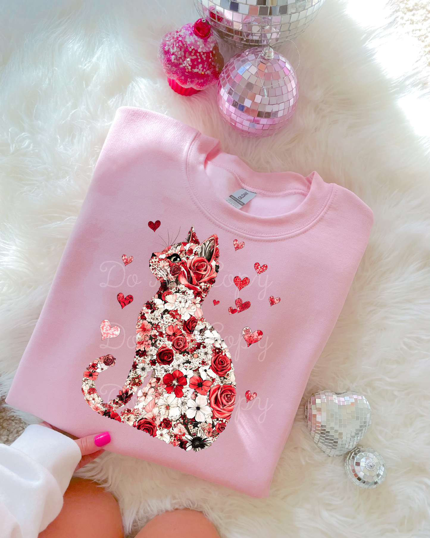 Floral Cat DTF Graphics