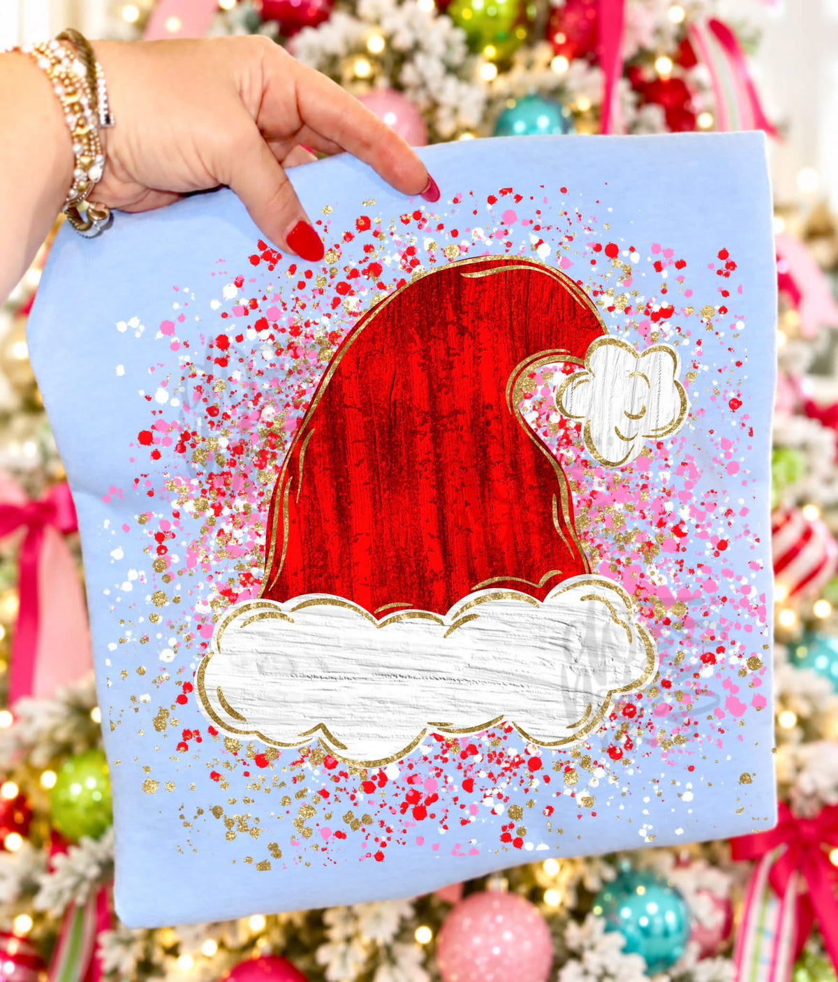 Santa Hat Splatter DTF Graphics