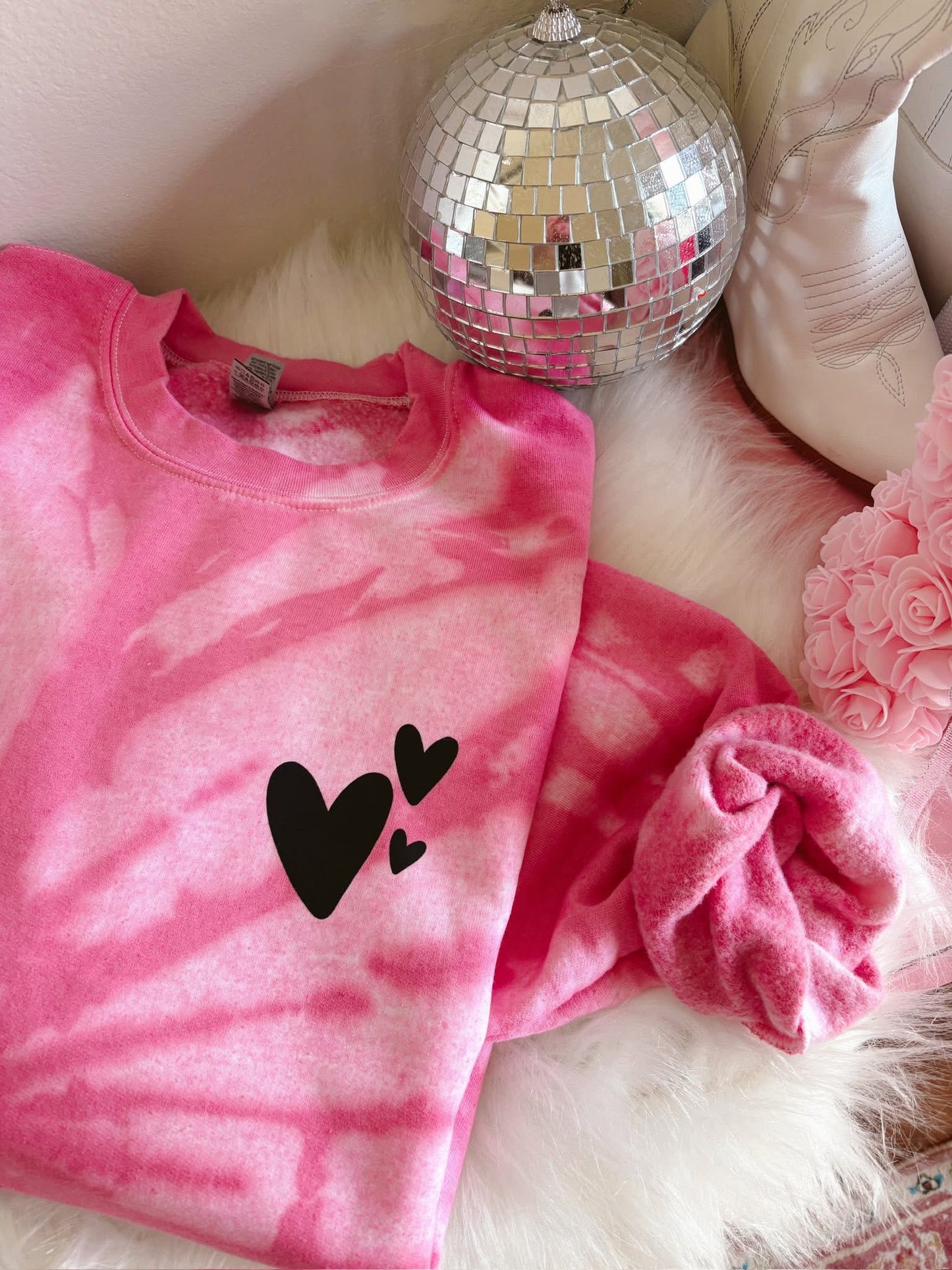 My Heart Is The Size Of My Ass Pink Gildan Tie Dye (front & back) DTF Graphics