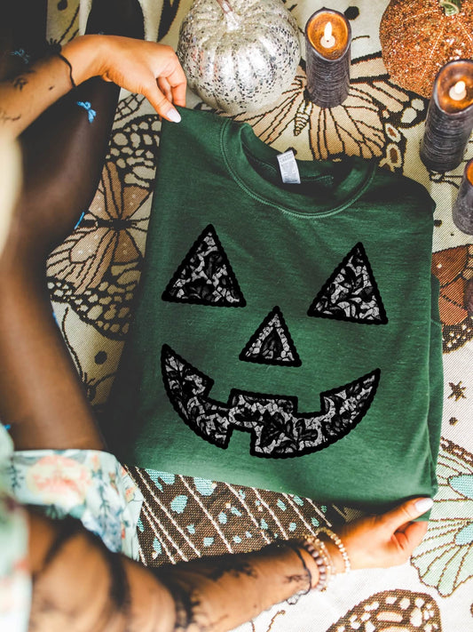 Lace Jack-O-Lantern DTF Graphics