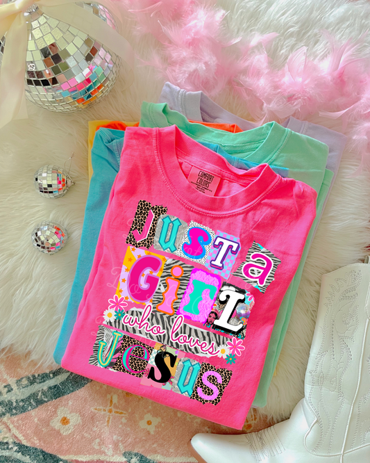 Just A Girl Who Loves Jesus DTF Graphics