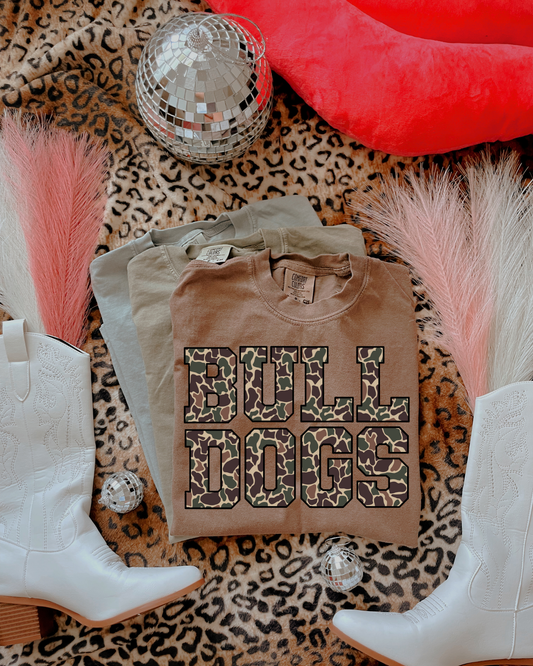 Bulldogs Camo Mascot DTF Graphics