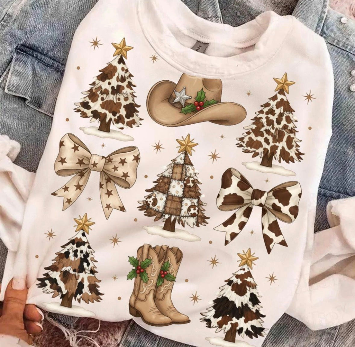 Western Christmas Collage DTF Graphics