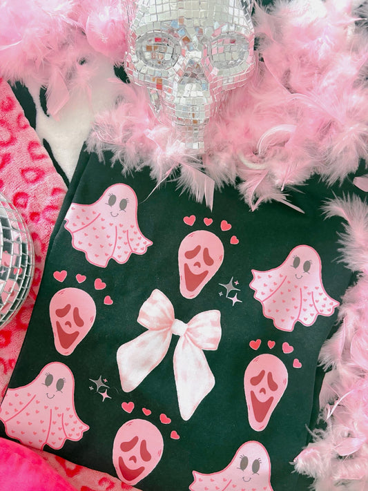 Pink Ghost Coquette DTF Graphics