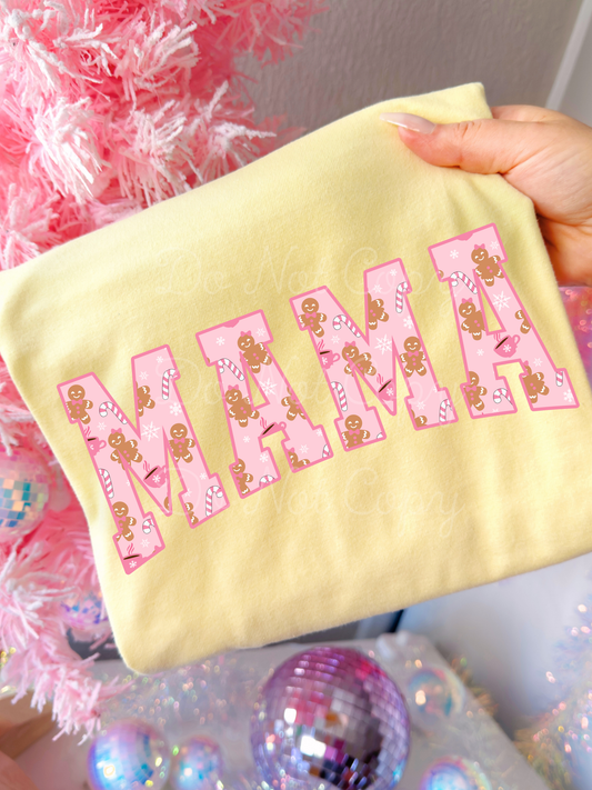 Gingerbread Man Mama DTF Graphics
