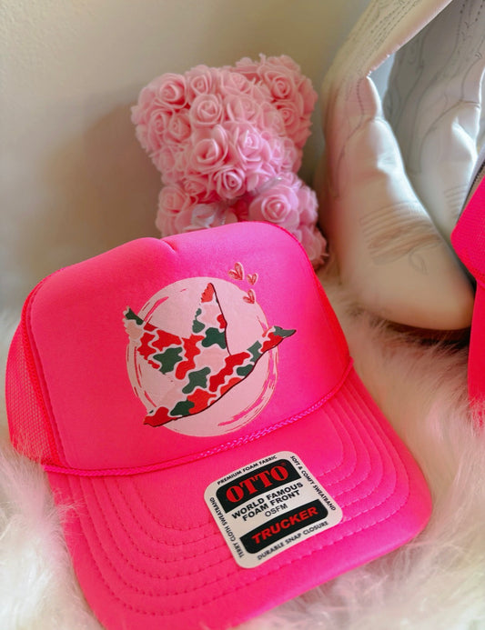 Valentine’s Camo Duck DTF Hot Pink Hat (TAT 15 BIZ DAYS)