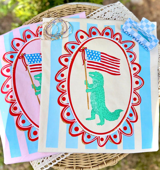 Flag Gator DTF Graphics (Ivory)