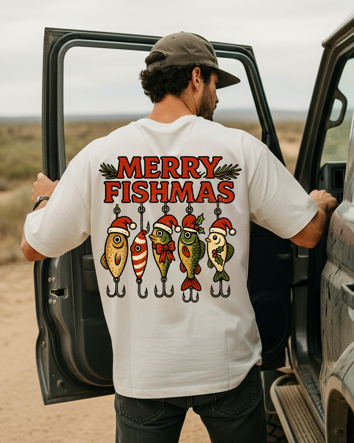 Merry Fishmas (on back) DTF Graphics
