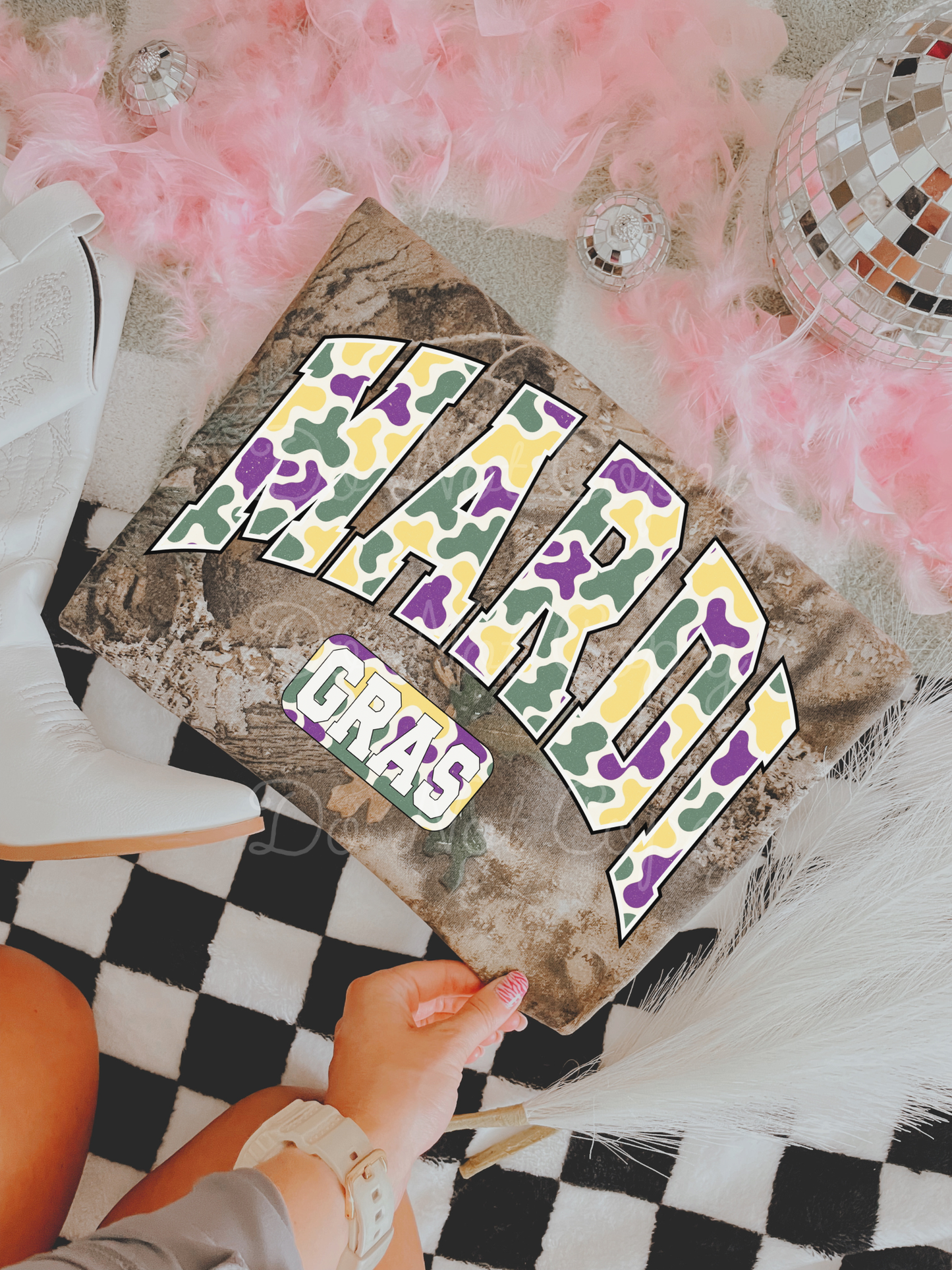 Camo Mardi Gras DTF Graphics