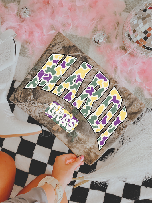 Camo Mardi Gras DTF Graphics